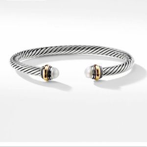 David Yurman cable bracelet 5mm with pearl and 14k gold